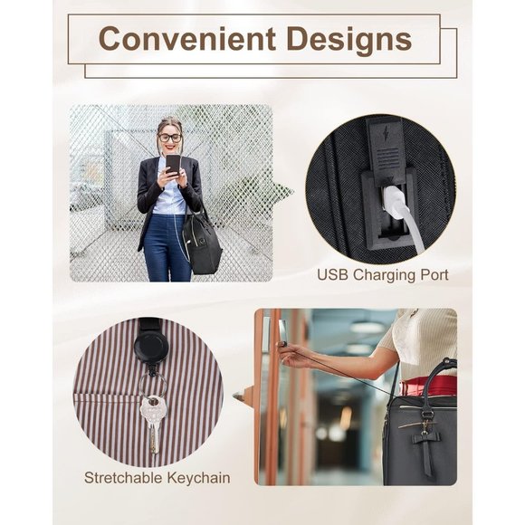 17.3 Inch Laptop Briefcase, Large Convertible Briefcase Backpack for Wom… - Picture 5 of 9